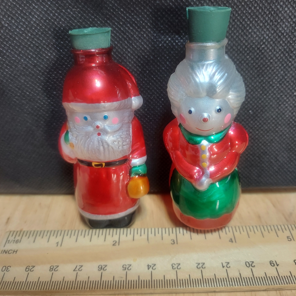 Vintage Avon Christmas Light Covers Santa & Mrs. Claus 1980s